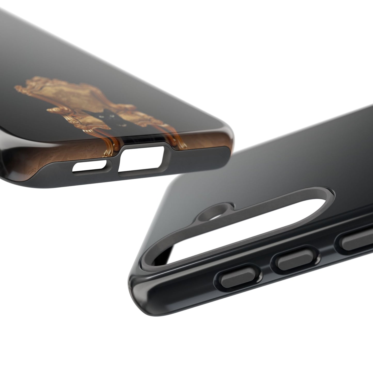 Black Cat on Golden Throne – Premium Phone Case Protective Slim