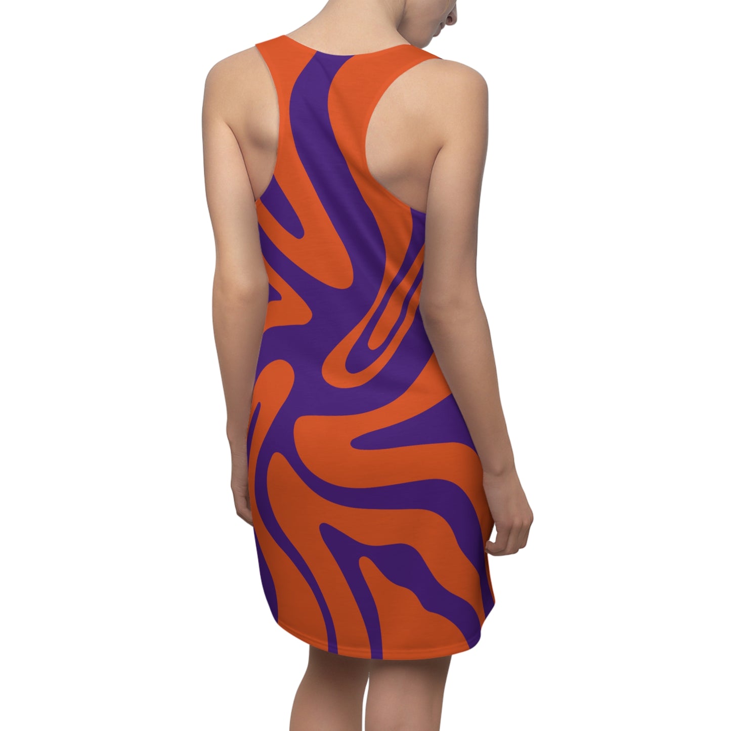 Lilanes Damen Kleid Swirl Muster Racerback Sommer Bohemian Beach