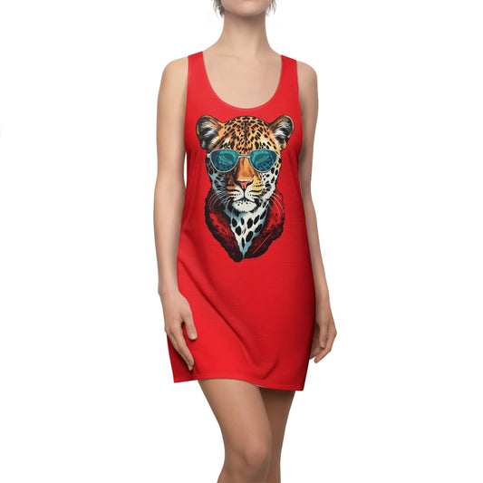Rotes Leopard Sonnenbrille Racerback Kleid – Cooles Sommerkleid