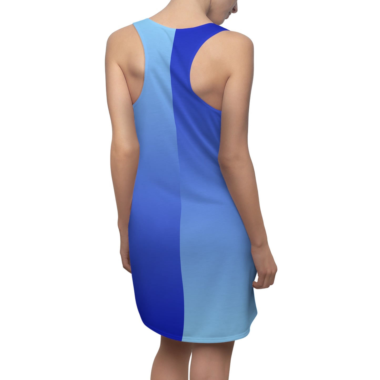 Racerback Kleid Blau Hellblau Zweifarbig Damen Sommer