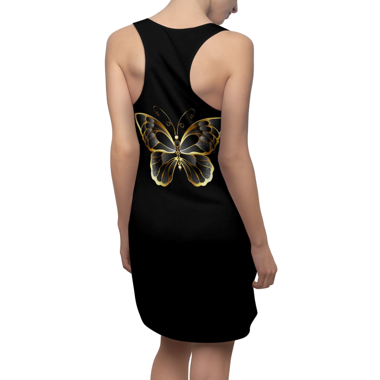 Schwarz Schmetterling Racerback Kleid Sommerkleid