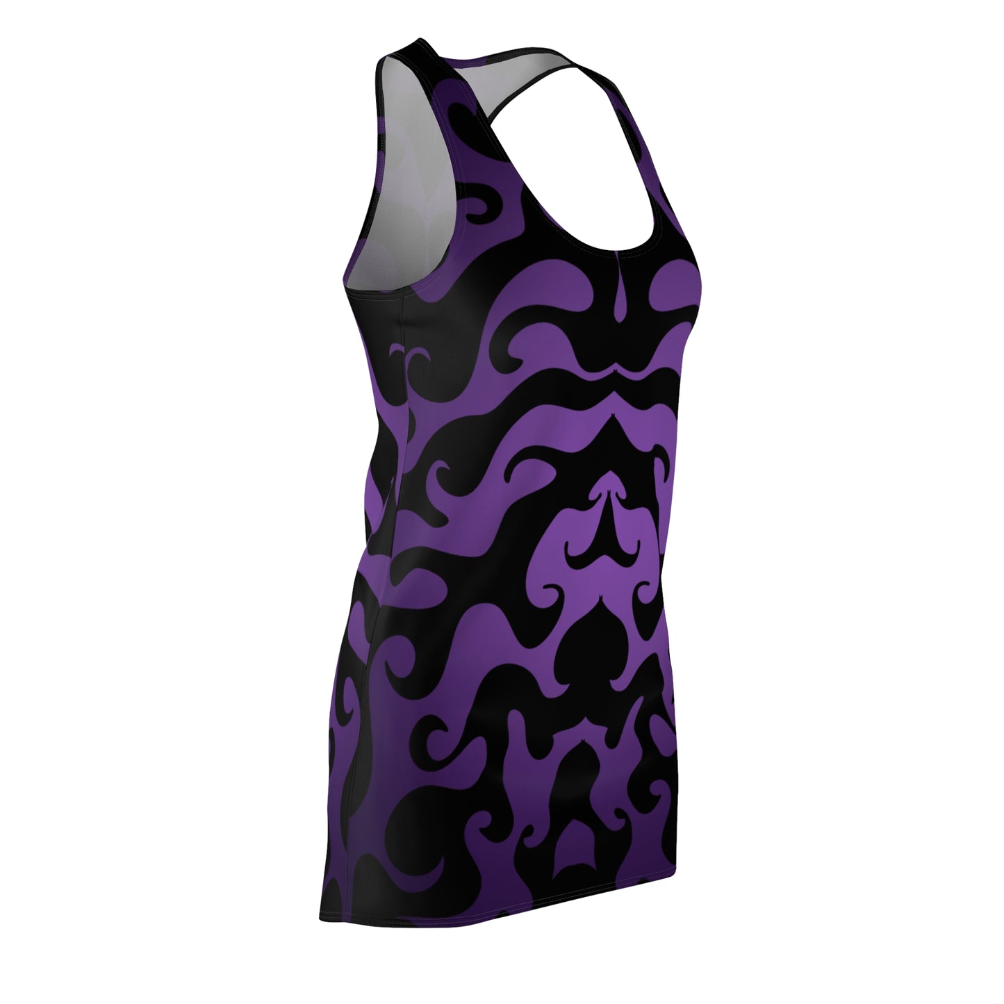 Racerback Kleid mit grafischem Ornamentmuster in Lila-Schwarz
