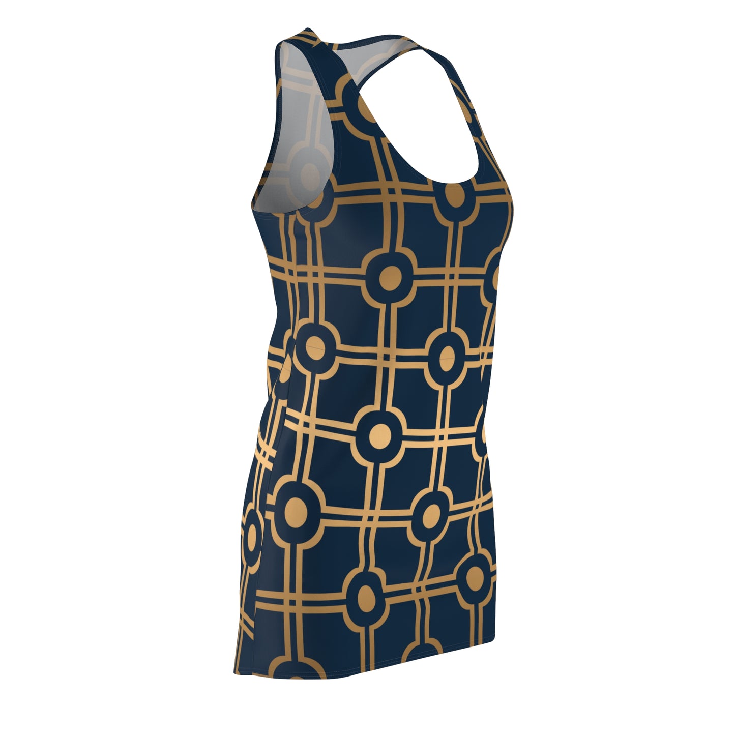 Geometric Racerback Retro Damenkleid | Elegantes Muster Kleid