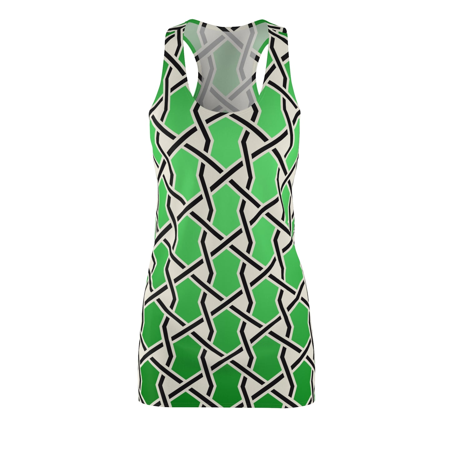 Grünes Racerback Kleid mit geometrischem Muster & Farbverlauf