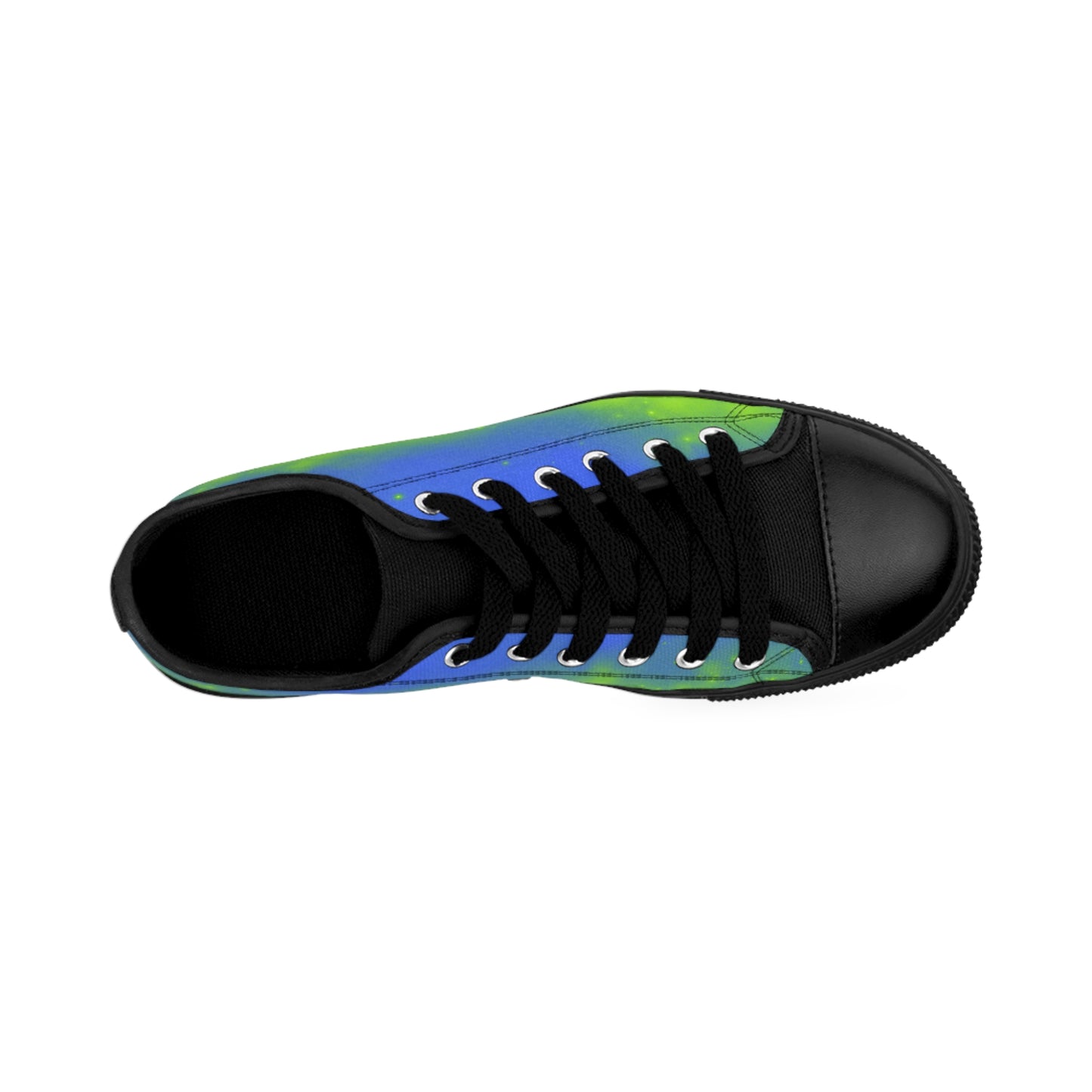 Galaxy Glow Sneakers – Blue Green Cosmic Canvas Shoes