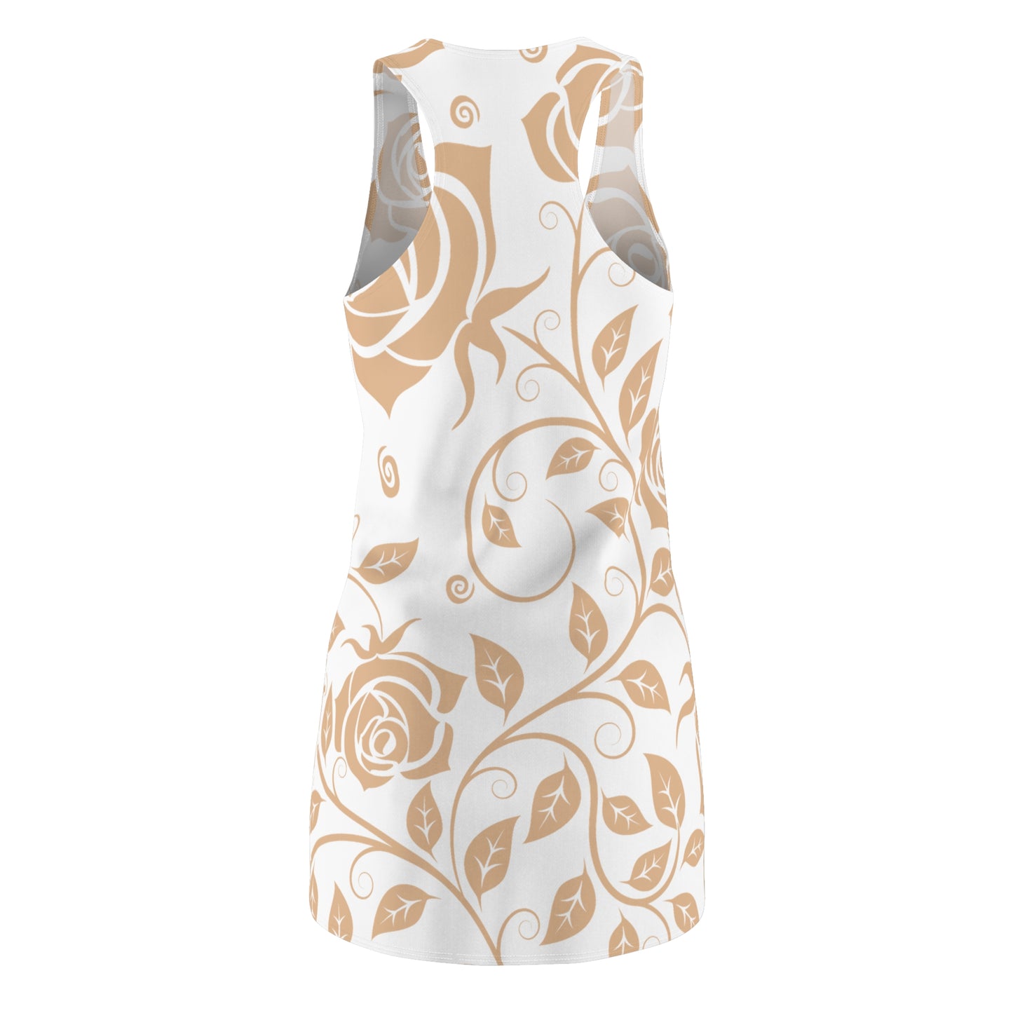 Floral Racerback Kleid Rose – Elegant in Beige & Weiß