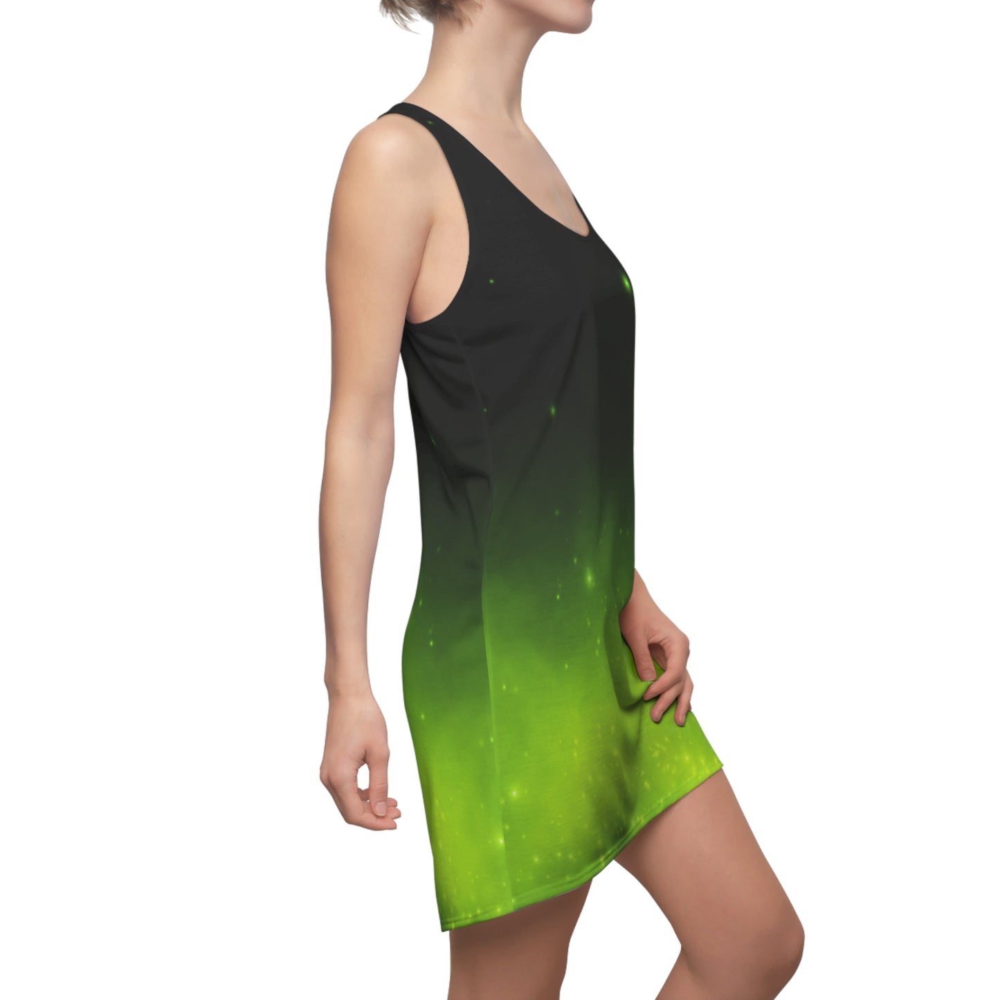 Racerback Kleid mit Schwarz-Grünem Farbverlauf – modern & schlicht