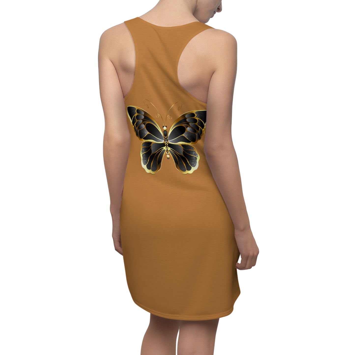 Hellbraun Schmetterling Racerback Kleid Sommerkleid