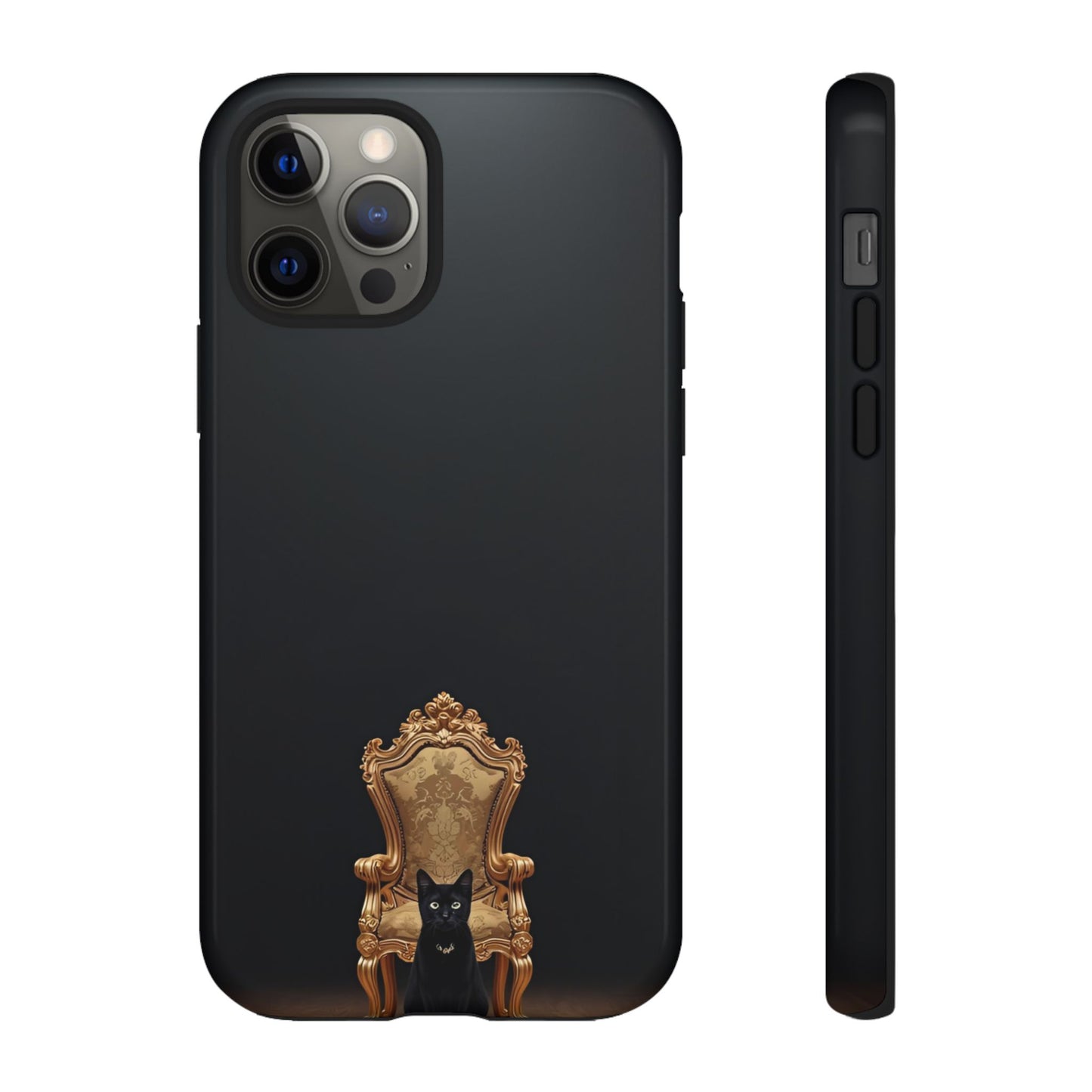 Black Cat on Golden Throne – Premium Phone Case Protective Slim