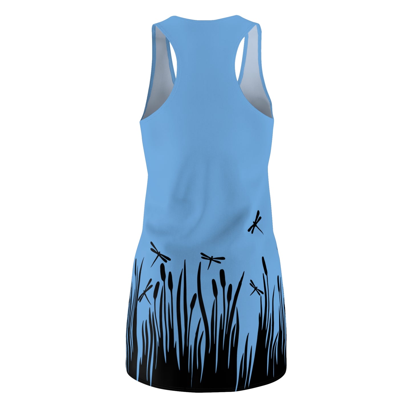 Hellblaues Damen Kleid Libellen Design Racerback Sommer Freizeit Party