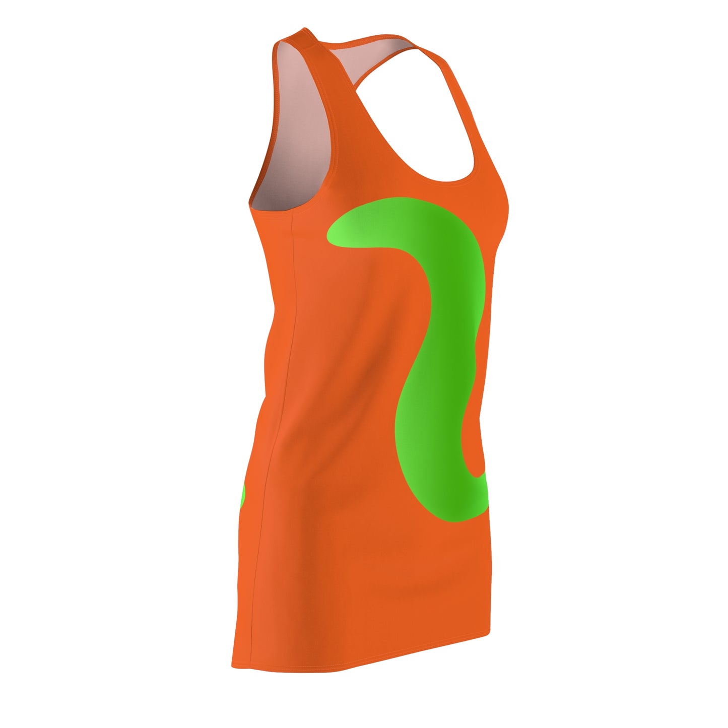 Orange Grün Abstrakt Racerback Kleid – Stylishes Sommerkleid