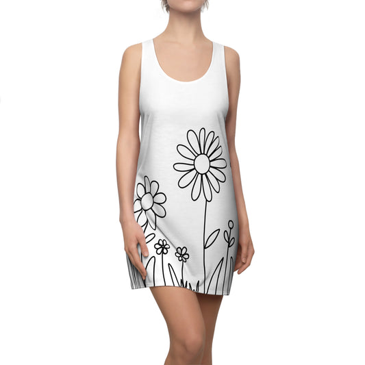 Damen Kleid Floral Garden Racerback Sommer Freizeit Strand