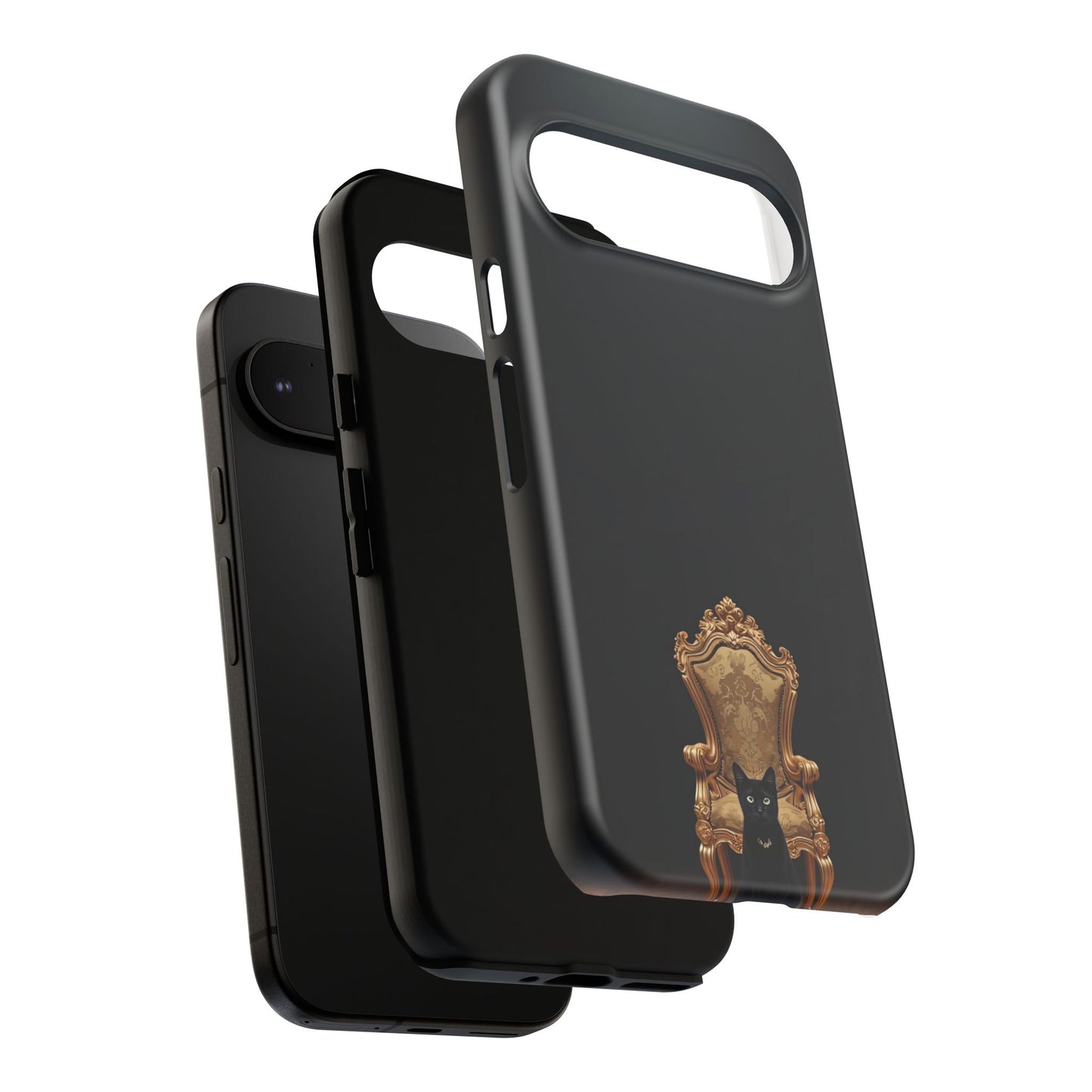 Black Cat on Golden Throne – Premium Phone Case Protective Slim