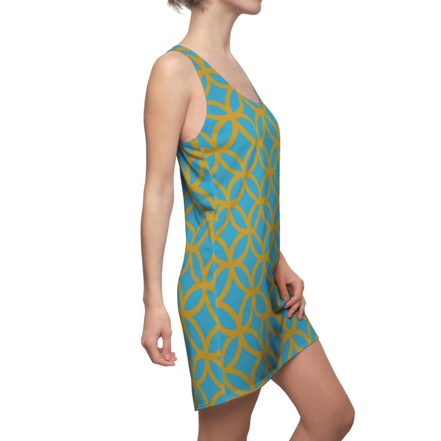 Luxury Racerback Dress mit Modern Circle Pattern Design