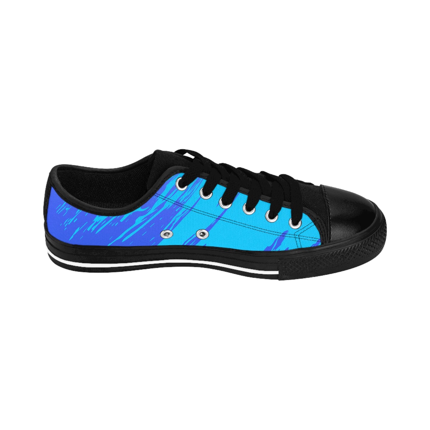 Blue Gradient Abstract Canvas Sneakers Women Casual Lace-Up Shoes