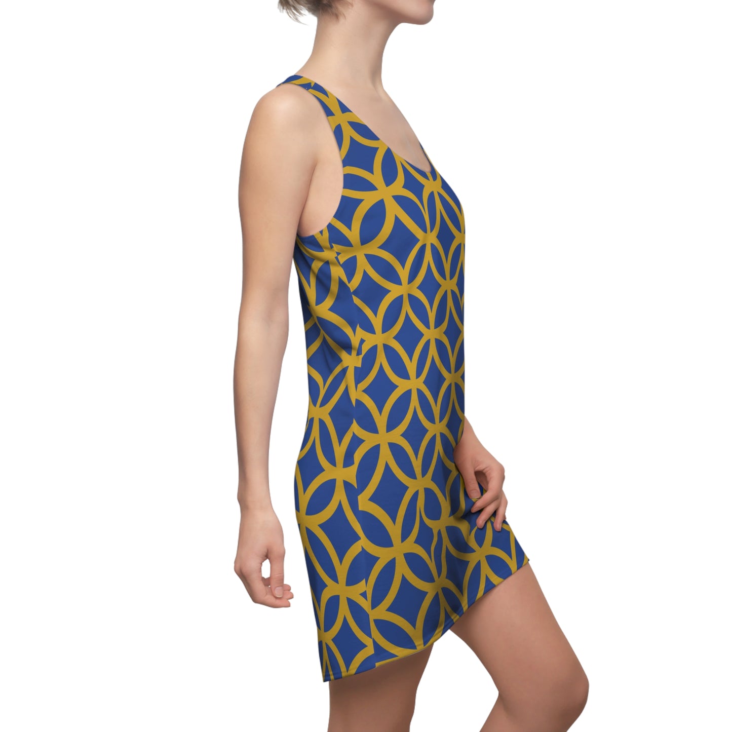 Luxury Racerback Dress mit Modern Circle Pattern Design