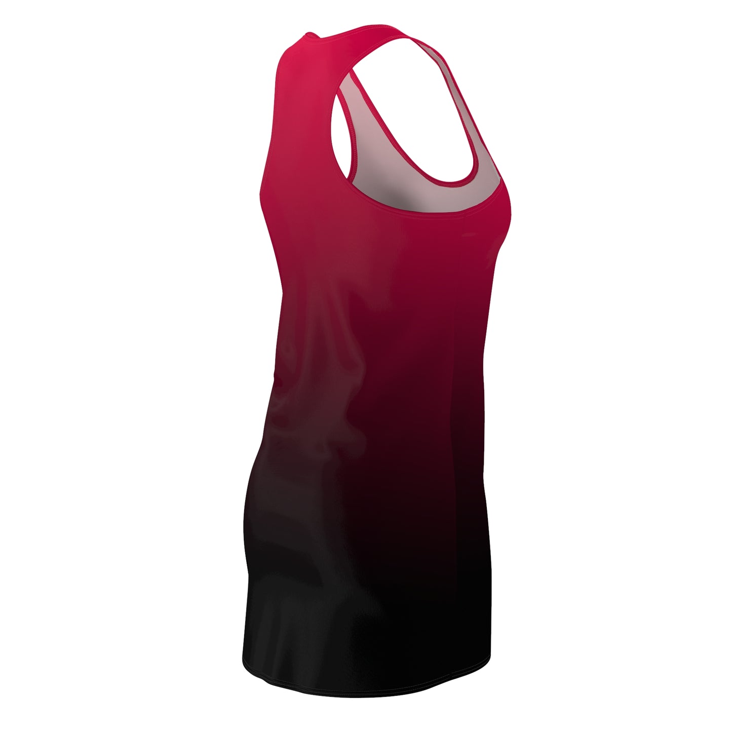 Rotes Racerback Kleid mit schwarzem Farbverlauf