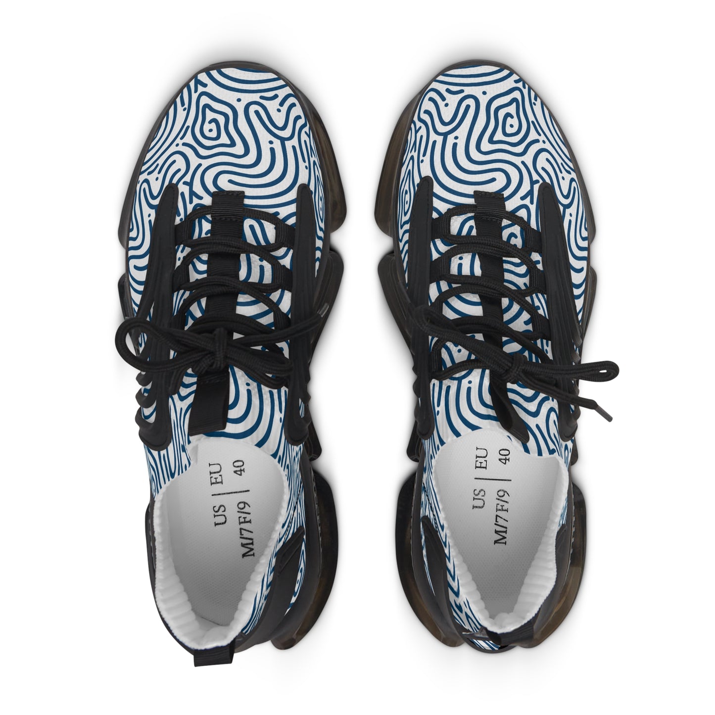 Damen Sneaker Blau Weiß Modern Design Atmungsaktiv