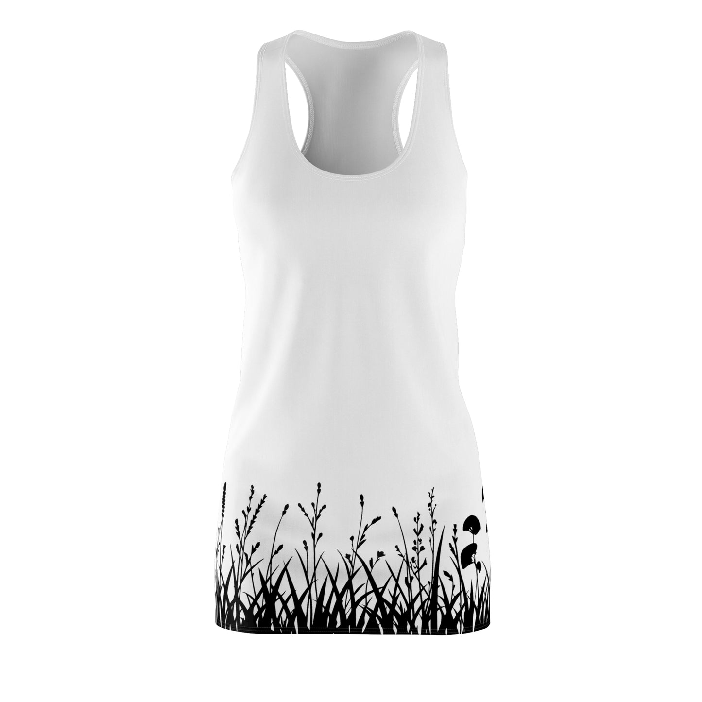 Floral Silhouette Racerback Kleid – Elegantes Sommerkleid