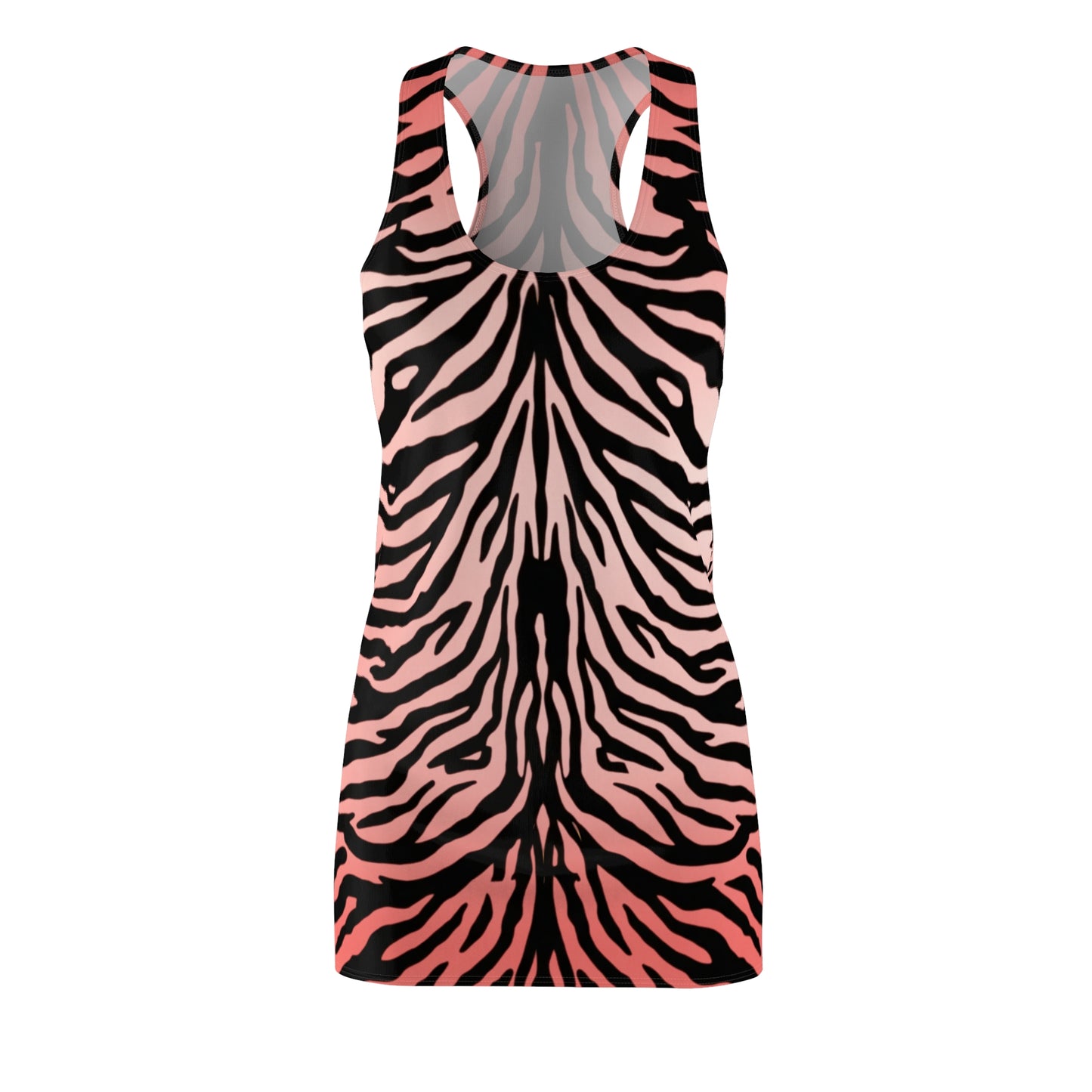 Racerback Kleid mit pink-schwarzem Zebra-Muster & Farbverlauf