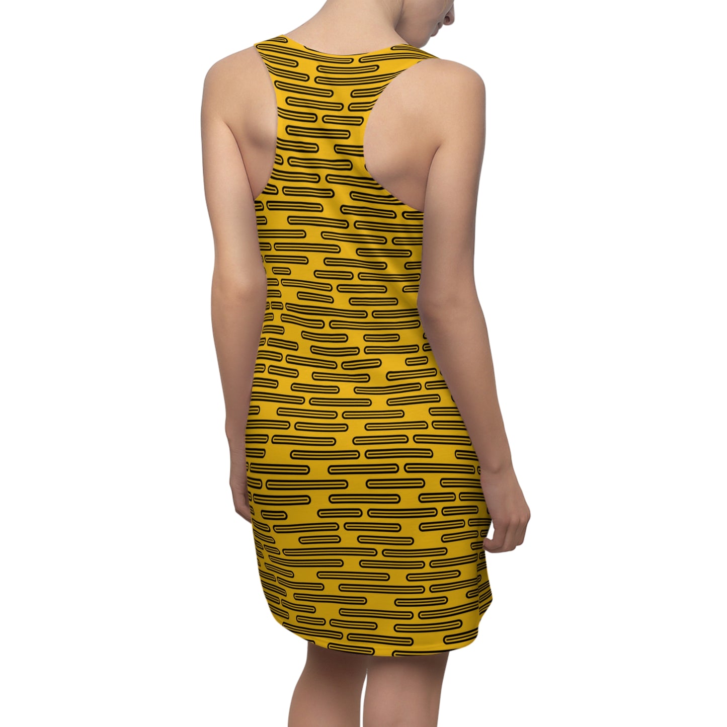 Schwarz Gelb Racerback Kleid – Modernes Sommerkleid