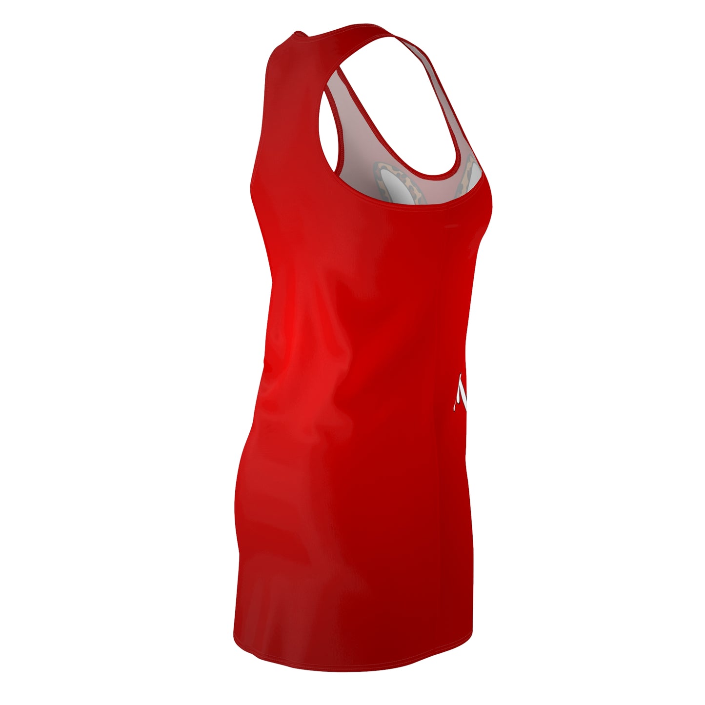 MauserDesign Damen Kleid mit Leopard Hasen Print Rot