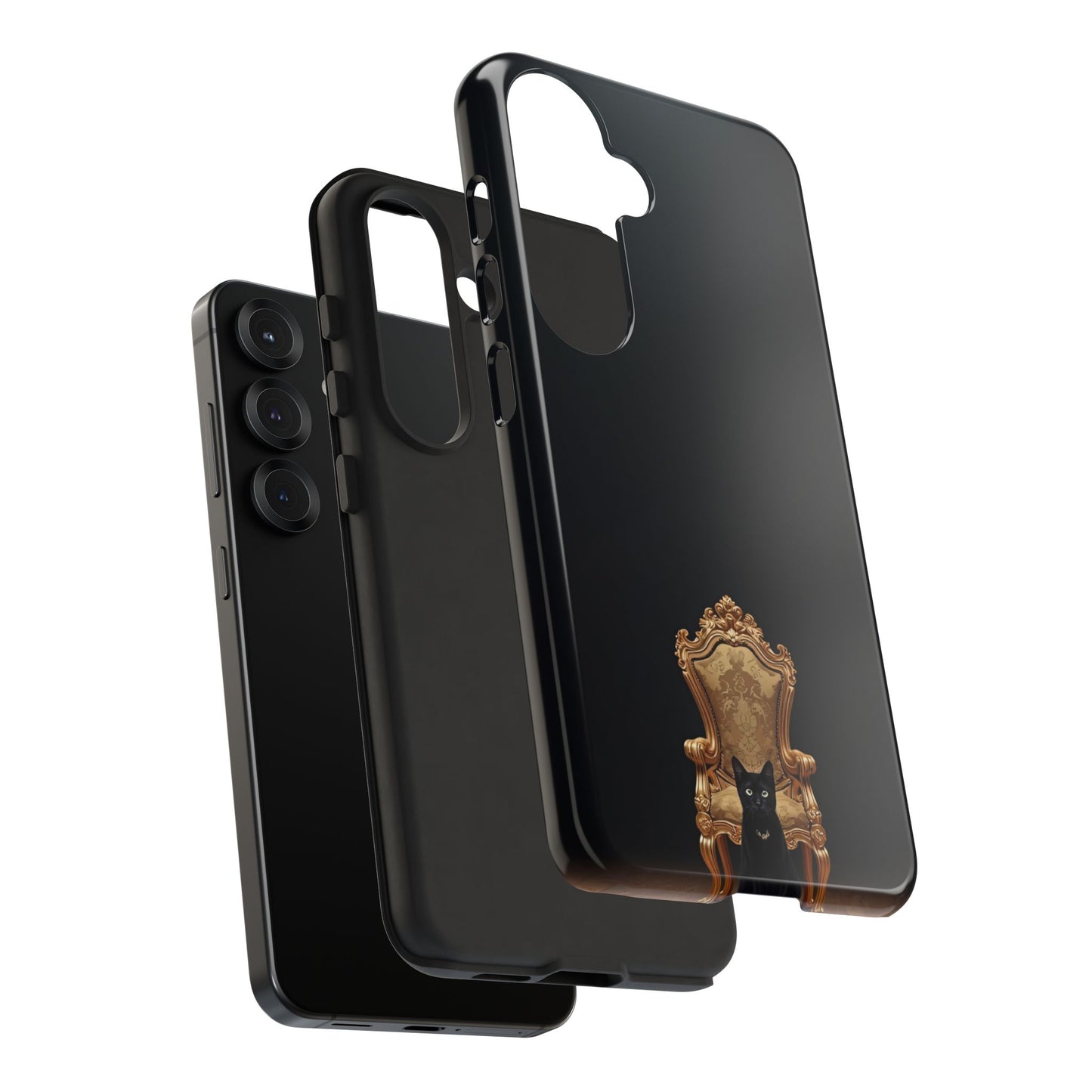 Black Cat on Golden Throne – Premium Phone Case Protective Slim