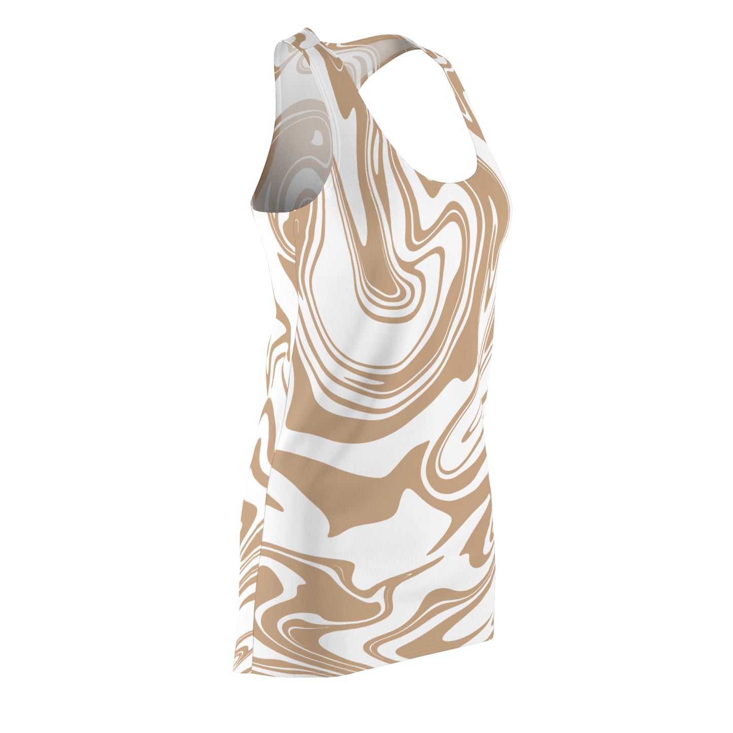 Beige Marmor Racerback Kleid – Elegantes Sommerkleid