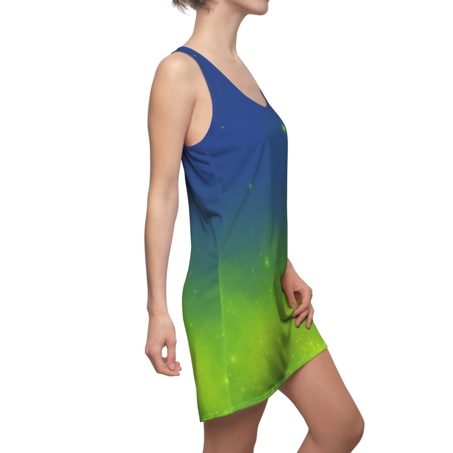 Racerback Kleid mit Blau-Grün Farbverlauf – leicht & sommerlich