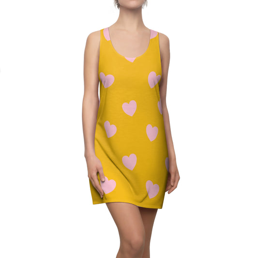 Rosa Herz Racerback Kleid – Romantisches Sommerkleid