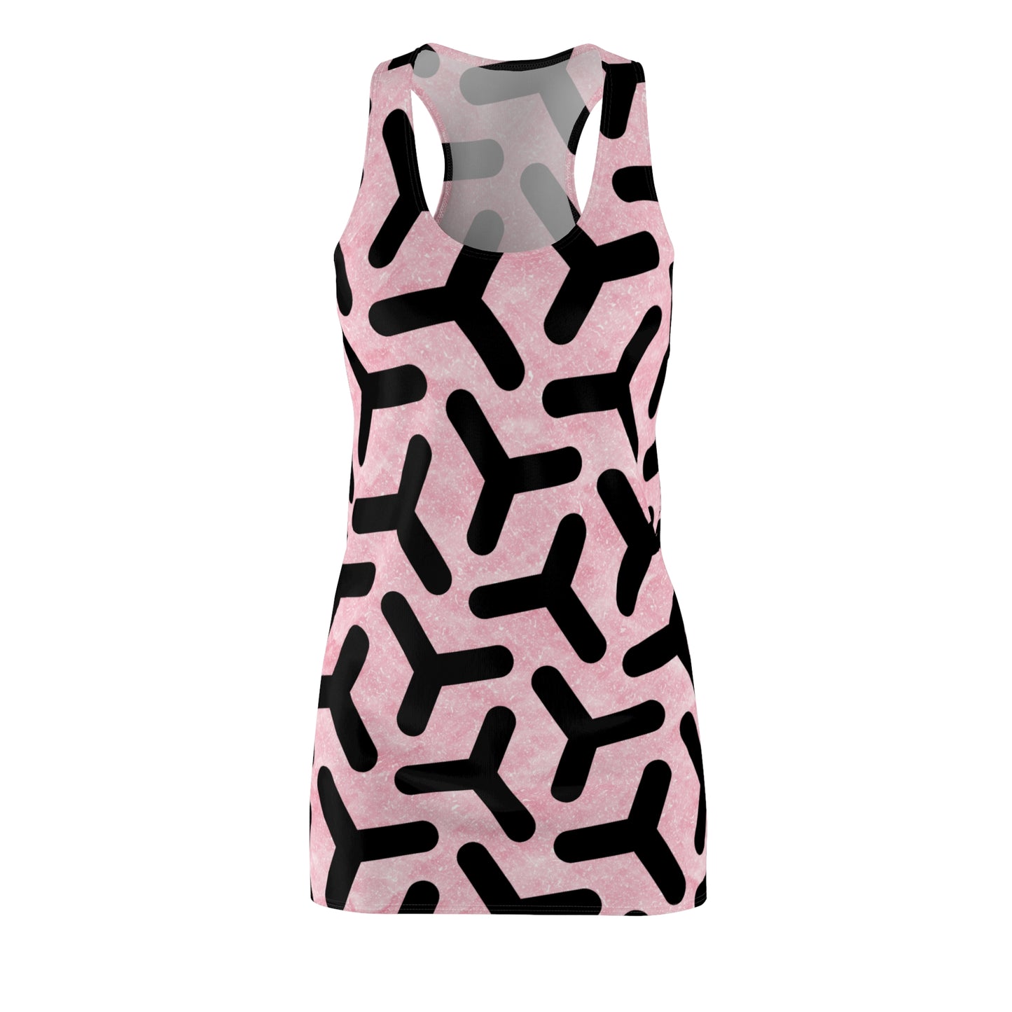 Rosa Racerback Kleid – Modernes Sommerkleid mit abstraktem Muster