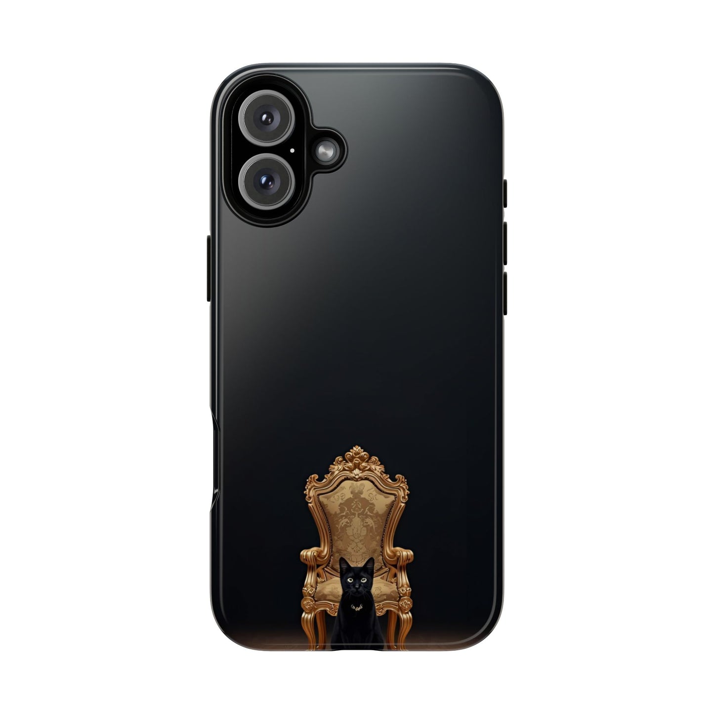 Black Cat on Golden Throne – Premium Phone Case Protective Slim