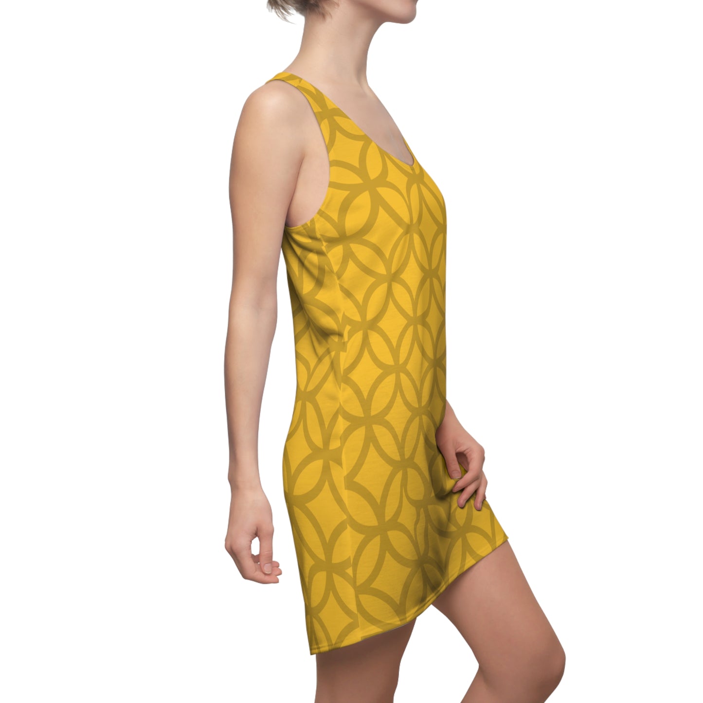 Luxury Racerback Dress mit Modern Circle Pattern Design