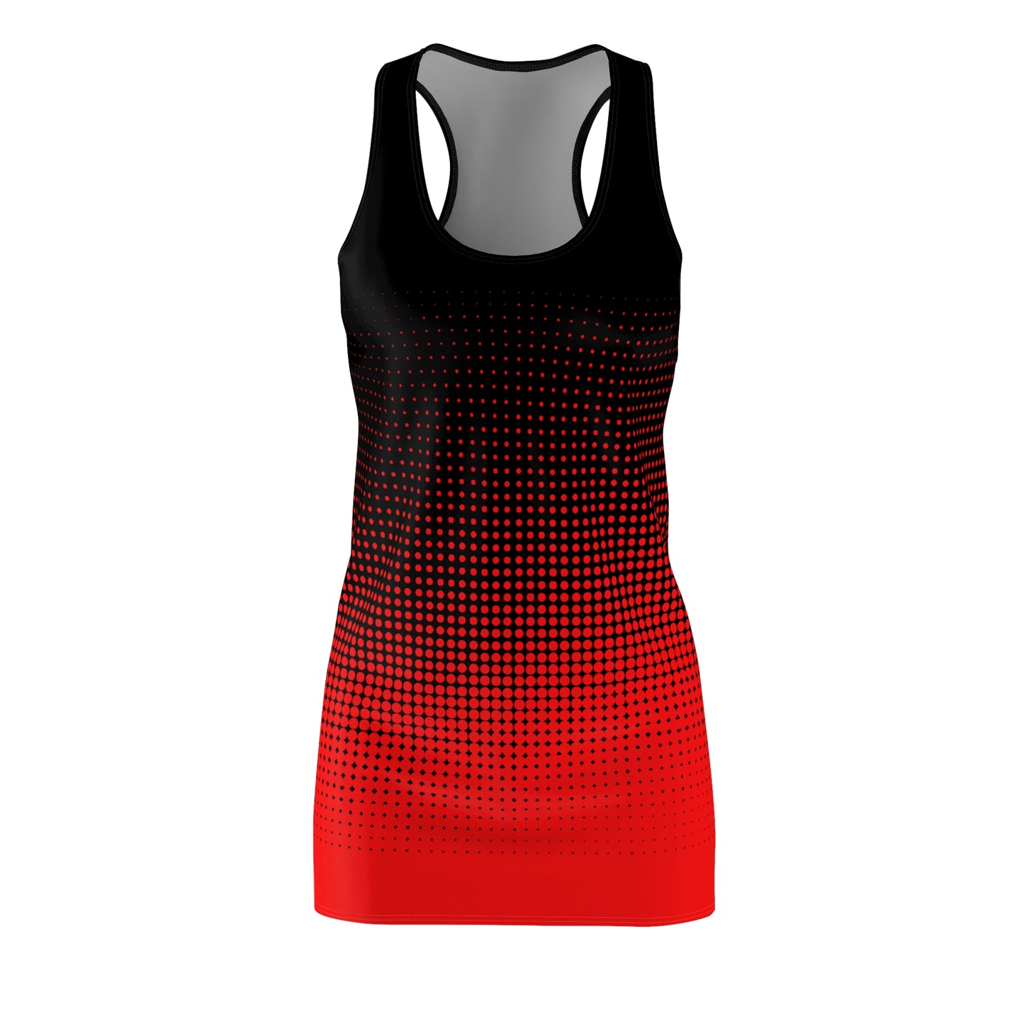 Racerback Kleid Schwarz Rot Farbverlauf mit Punkte Design