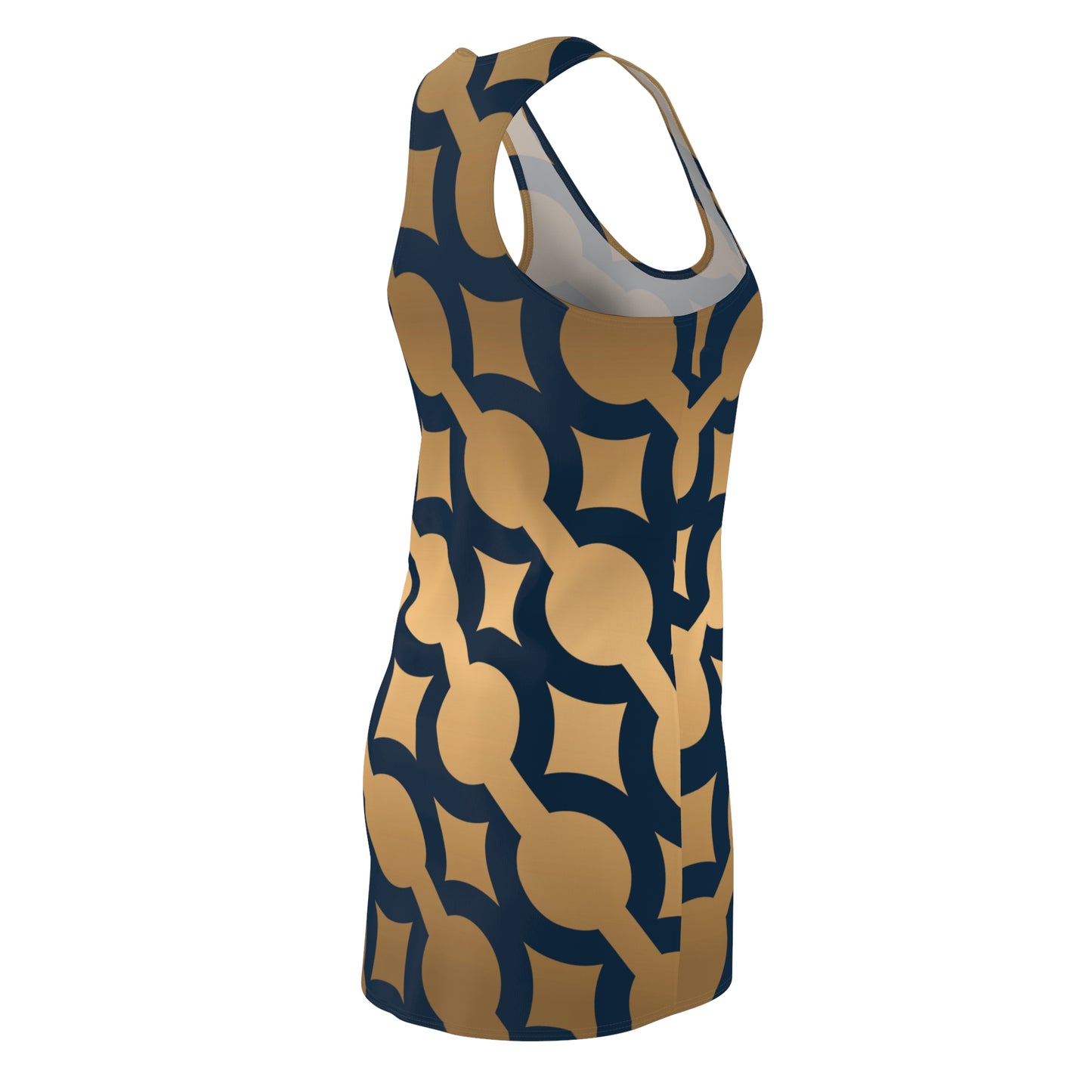 Geometric Racerback Kleid mit Modernem Retro Muster für Damen
