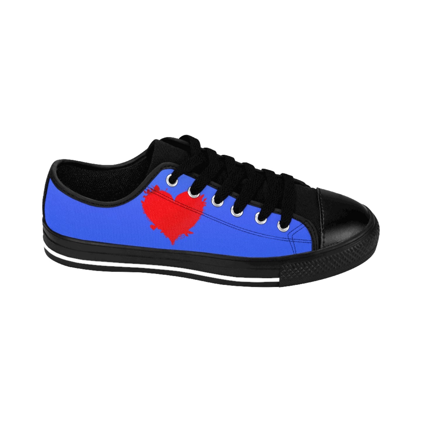 Damen Sneaker Blau mit Herz | Canvas Low Top Love Schuhe