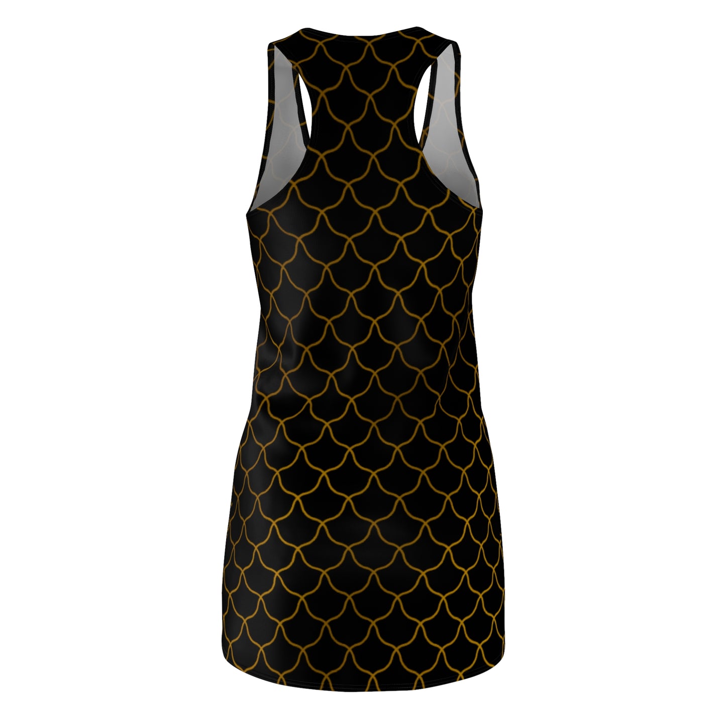 Luxury Racerback Dress mit Elegantem Goldmuster black