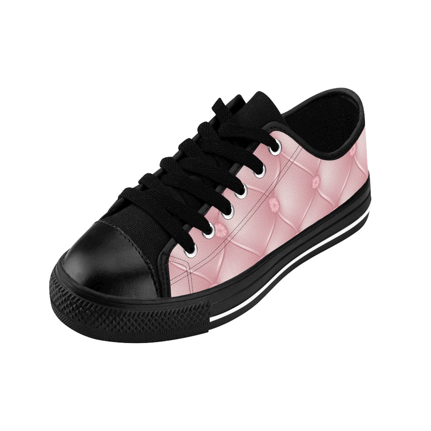 Damen Sneaker Rosa Steppmuster | Canvas Low Top Streetwear Schuhe