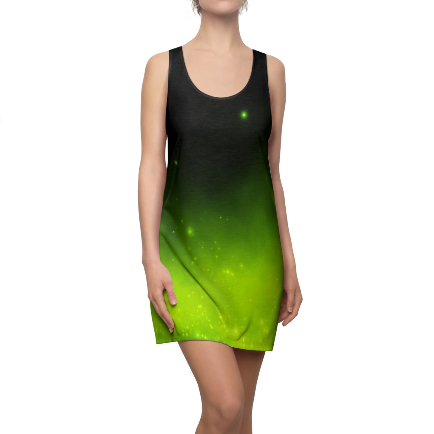 Racerback Kleid mit Schwarz-Grünem Farbverlauf – modern & schlicht