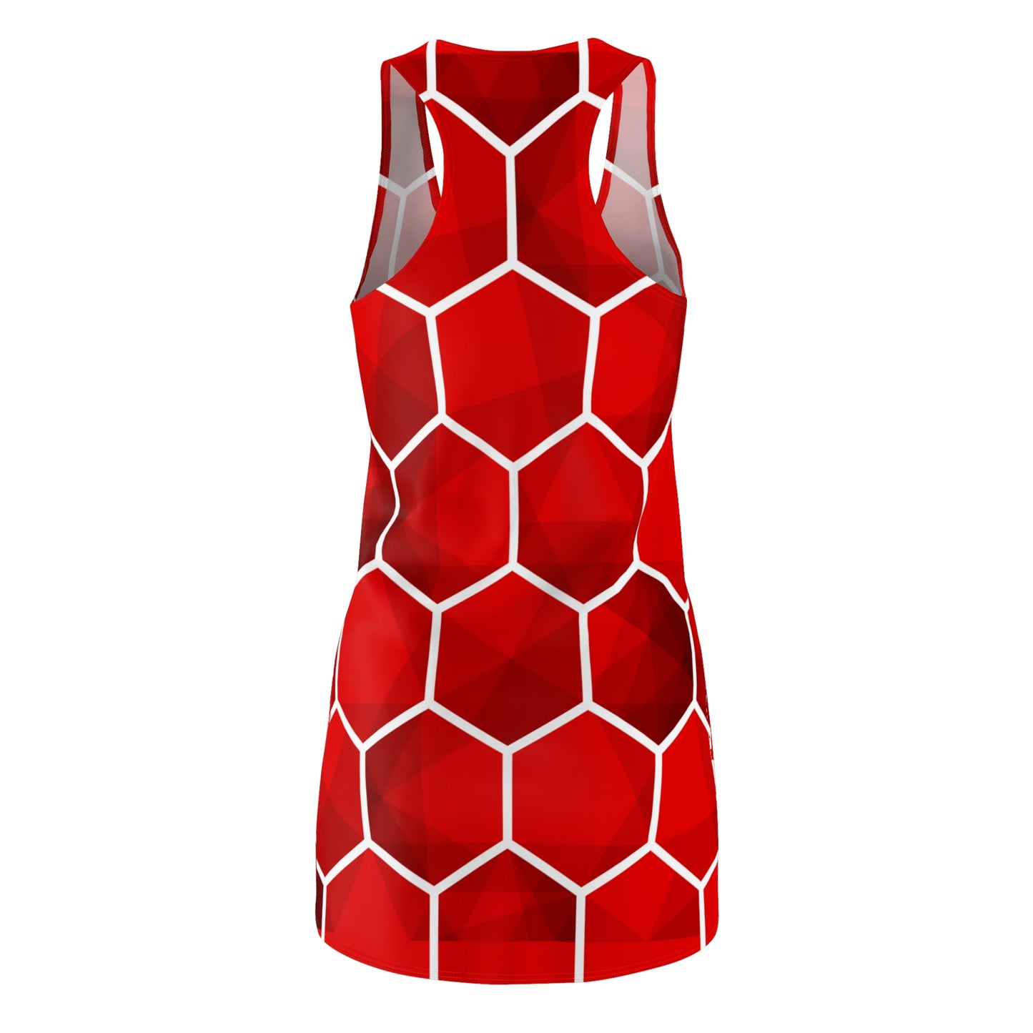 Stylish Red Geometric Racerback Dress – Sleeveless Summer Dress