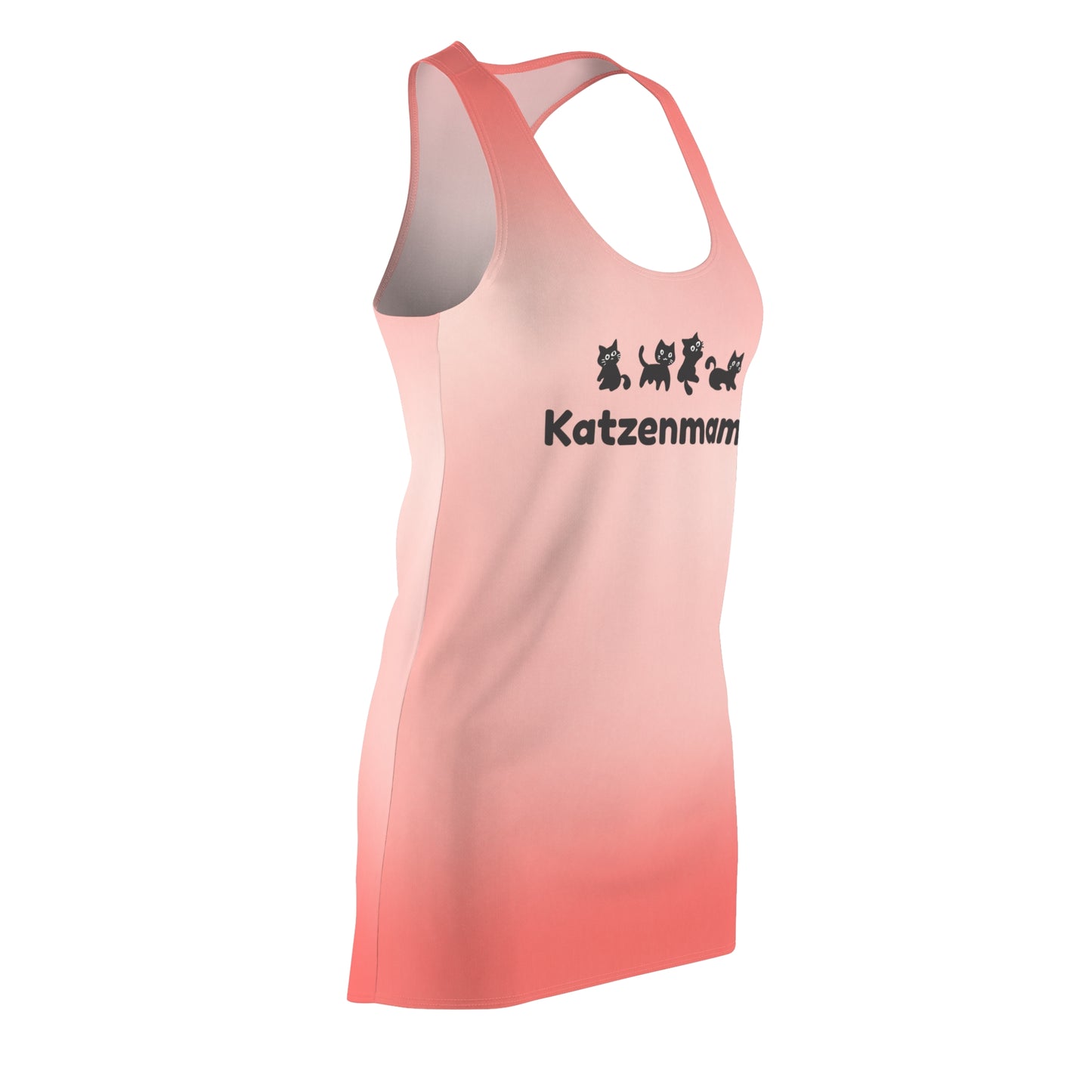 Katzenmama Racerback Kleid – Süßes Katzenmotiv
