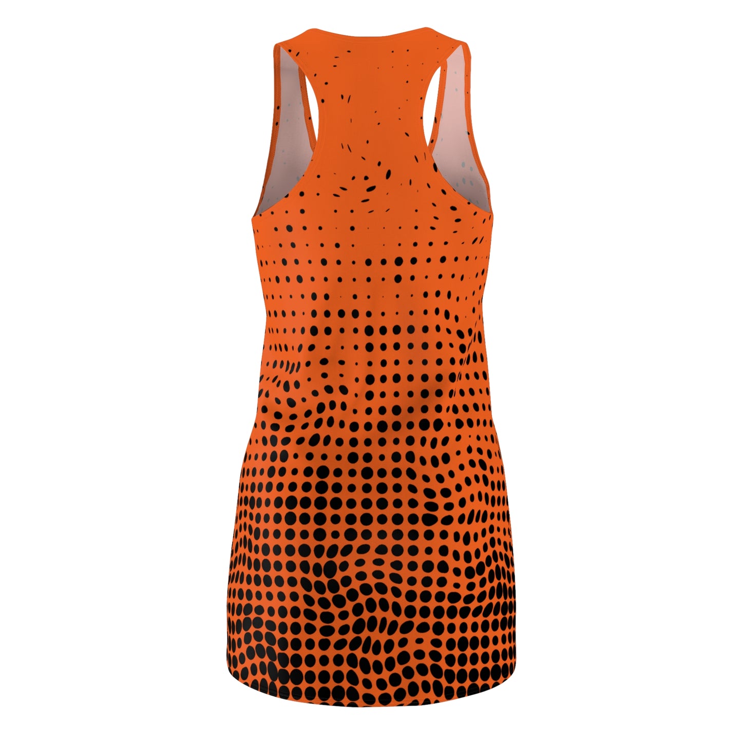 Punkte Gradient Racerback Kleid – Schwarz Orange Sommerkleid