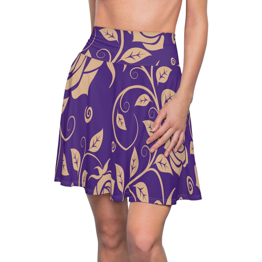 Lilaner Damen Rock Floral Skater Elegant Frühling Sommer Casual