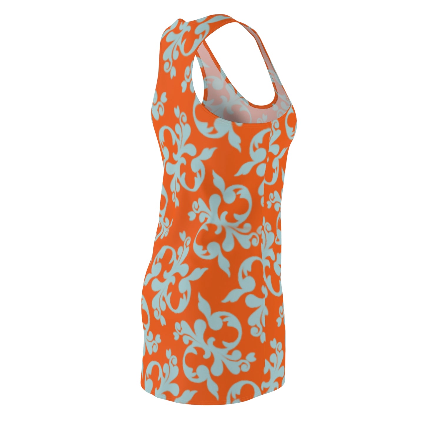 Orange Türkis Floral Racerback Kleid – Sommer Damenmode
