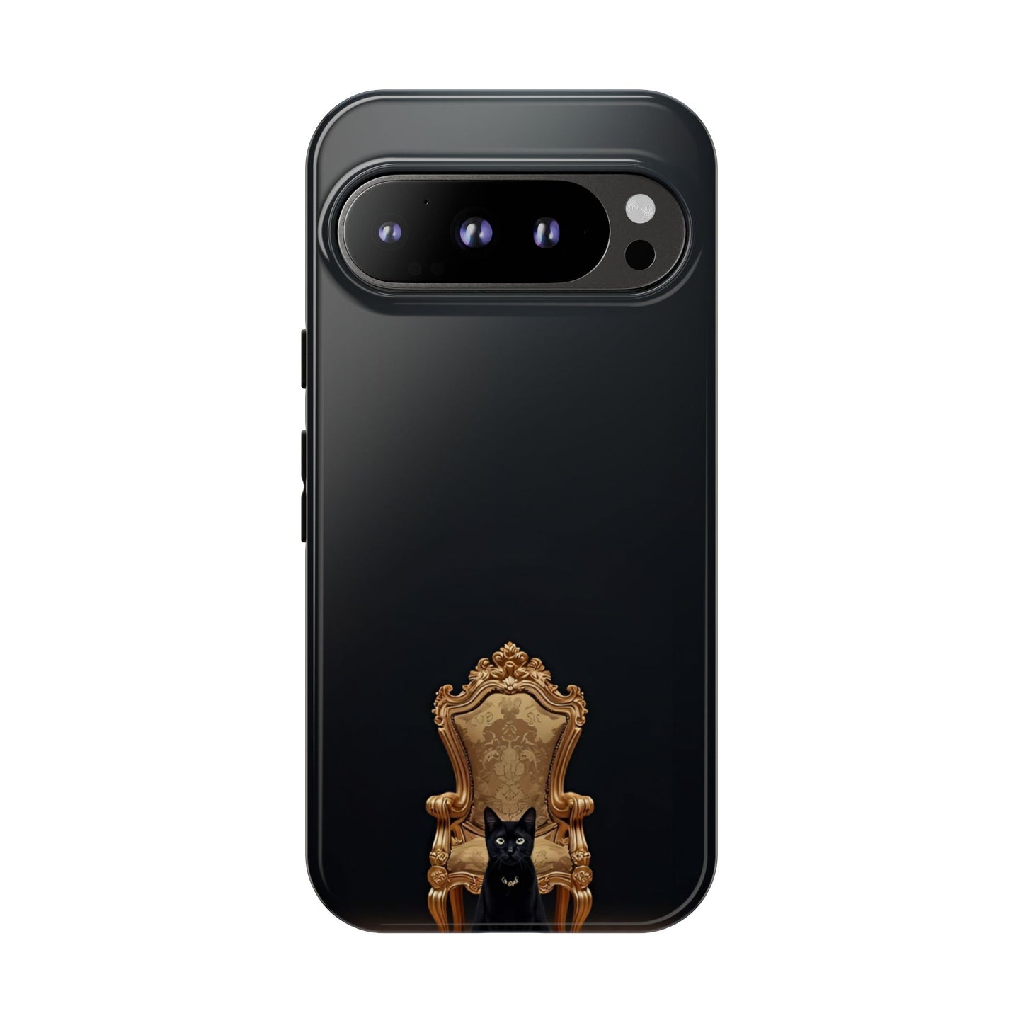 Black Cat on Golden Throne – Premium Phone Case Protective Slim
