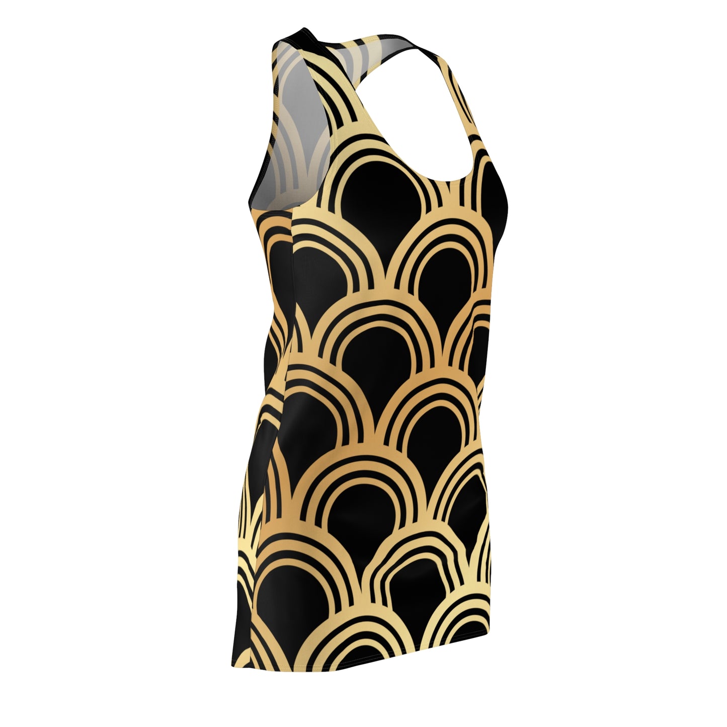 Luxury Racerback Dress mit Art Deco Bogen Muster