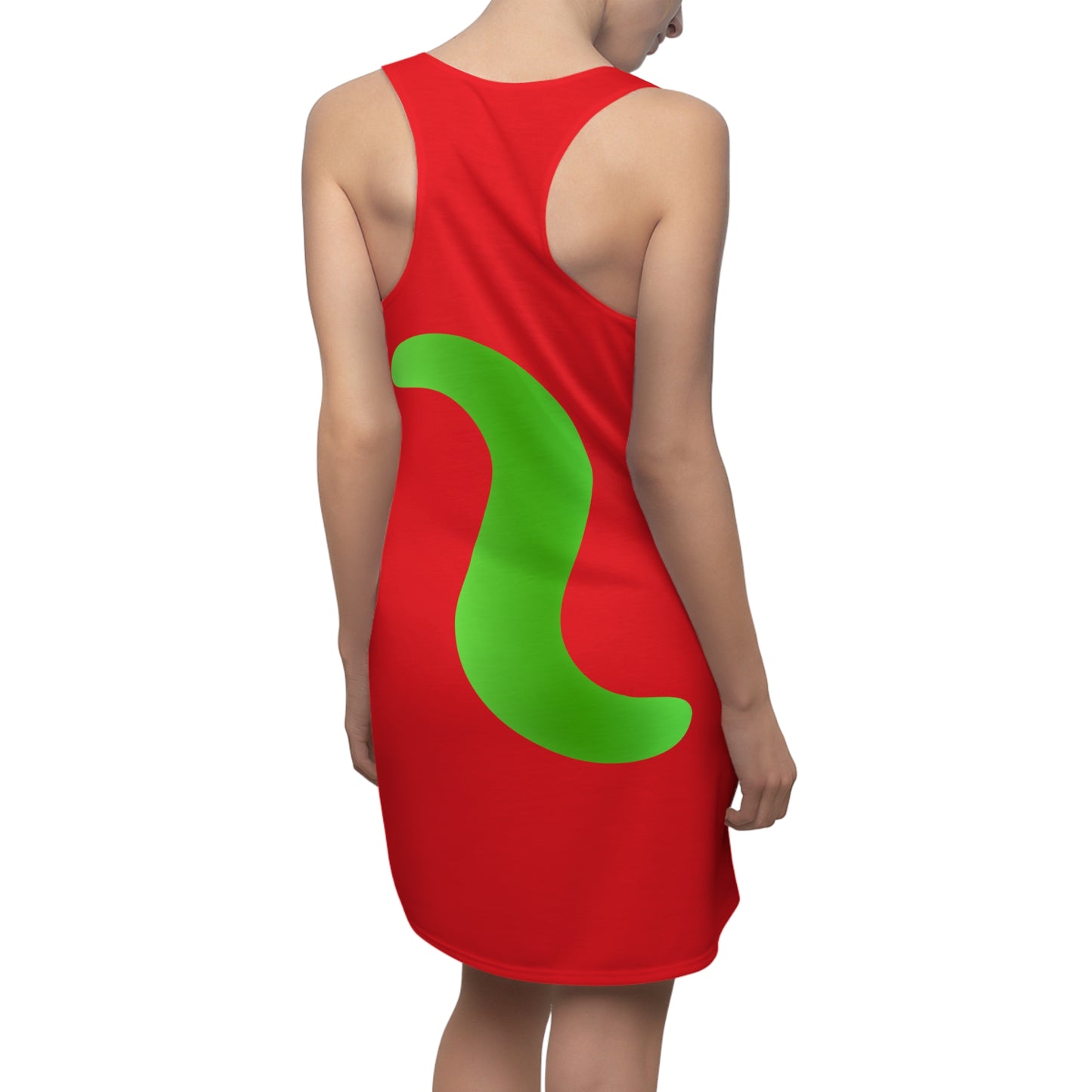 Rot Grün Abstrakt Racerback Kleid – Stylishes Sommerkleid
