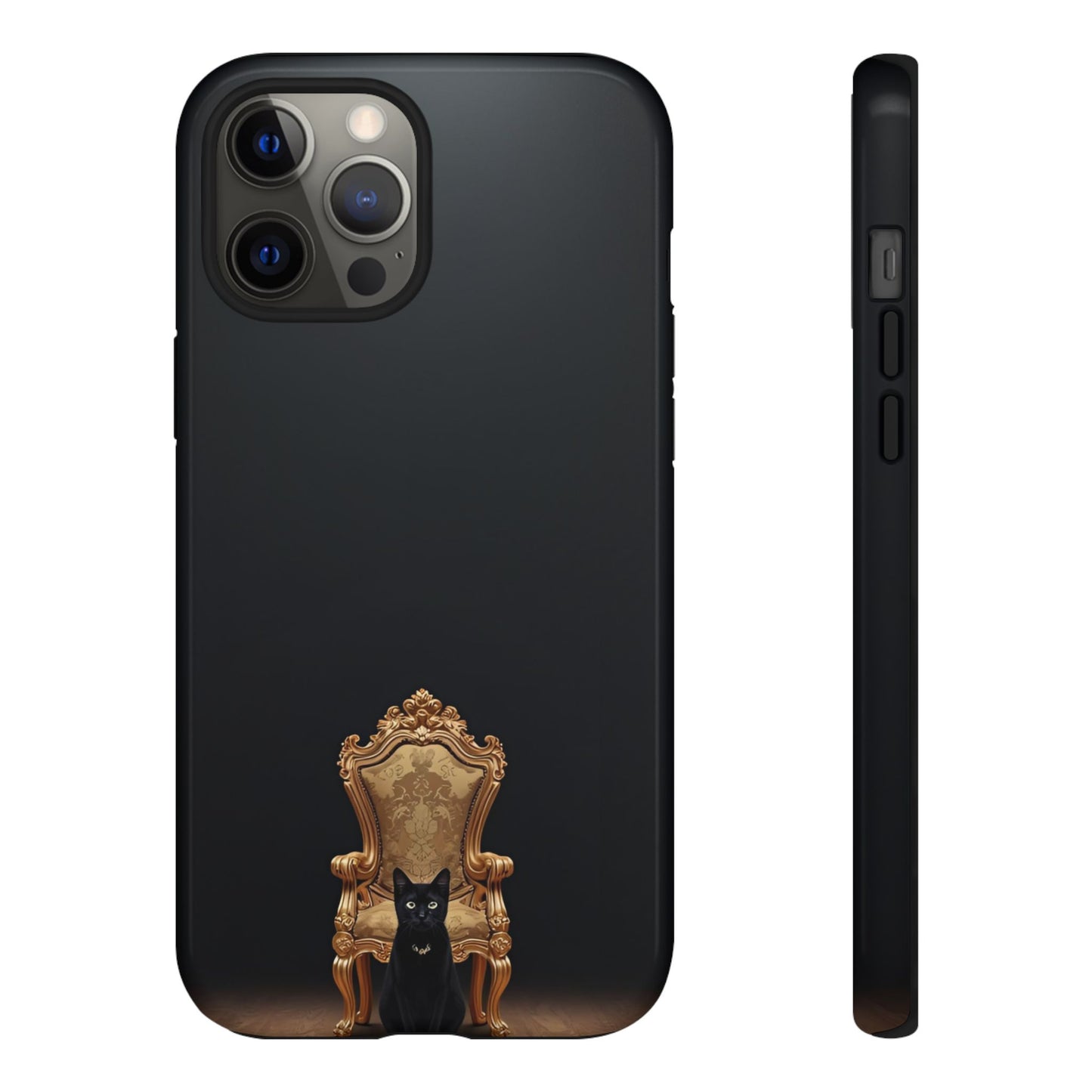 Black Cat on Golden Throne – Premium Phone Case Protective Slim