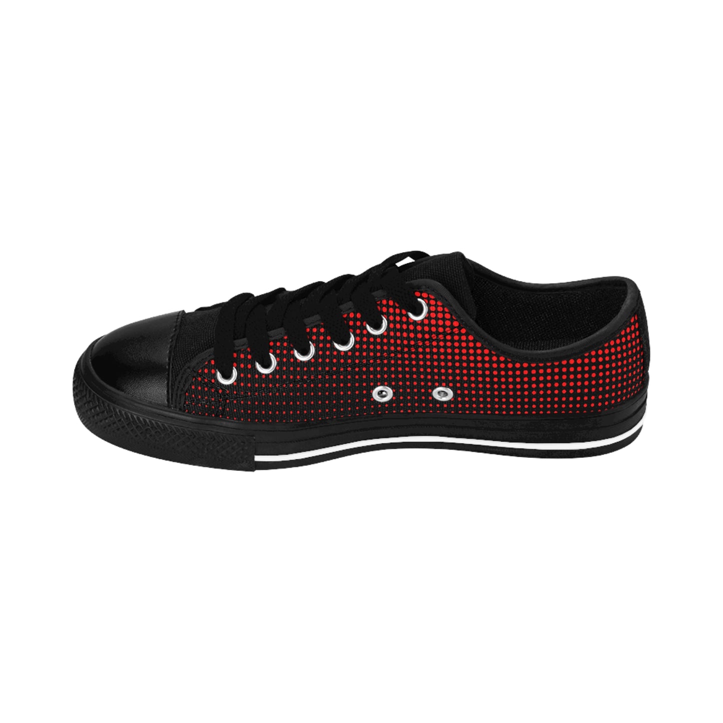 Red Dot Pattern Canvas Sneakers Women Casual Lace-Up Shoes