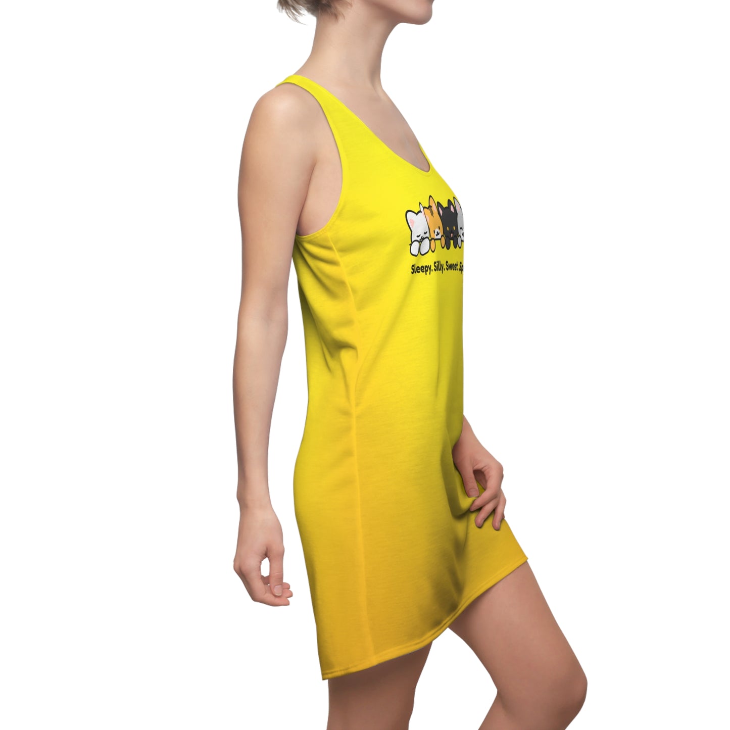 Racerback Kleid mit Katzenmotiv – verspielt, modern & bequem